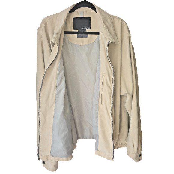 VINTAGE BILL BLASS Men's Beige Faux Sued Jacket Bomber Full Zip SIZE XXL - Picture 2 of 12